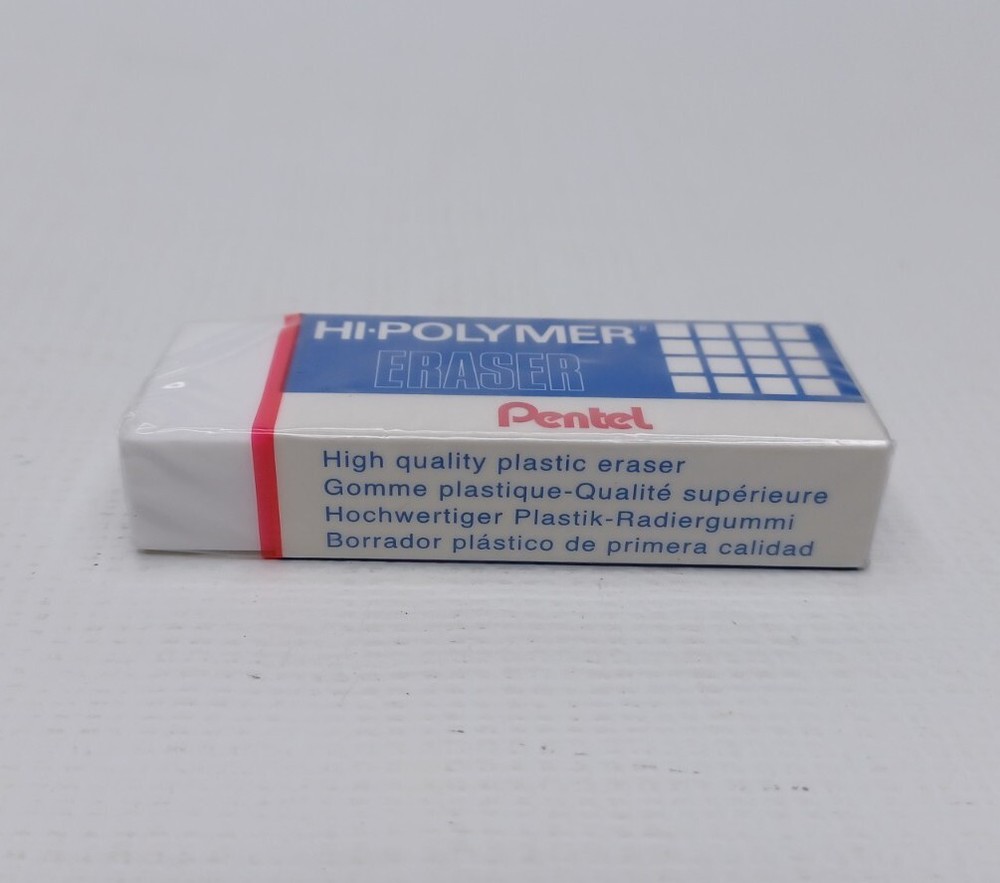 1 Pentel Hi Polymer Eraser White Block New