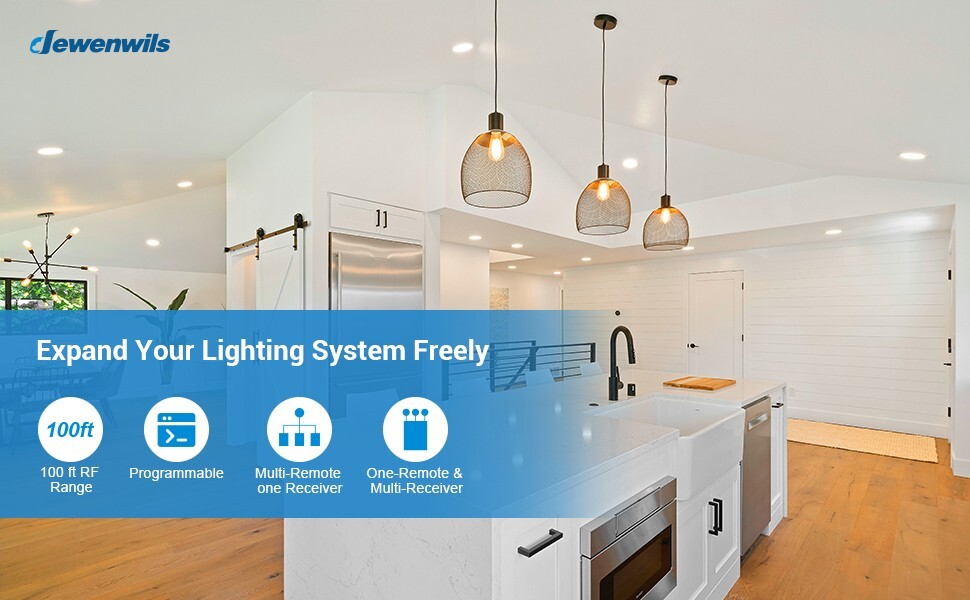 DEWENWILS Wireless Wall Light Switch Kit, No WiFi Needed Remote Control Switch