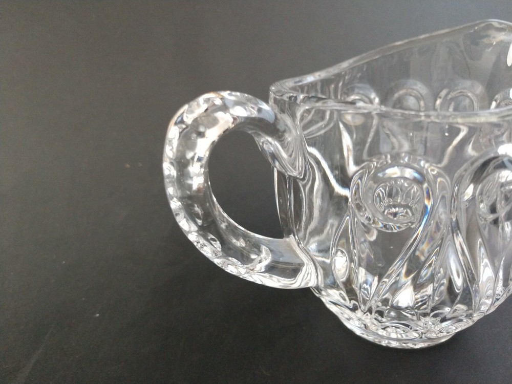 Glass Crystal Open Sugar Creamer Tray