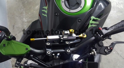 CNC Grey Universal Steering Damper Motorcycle Stabilizer Linear Reversed Control