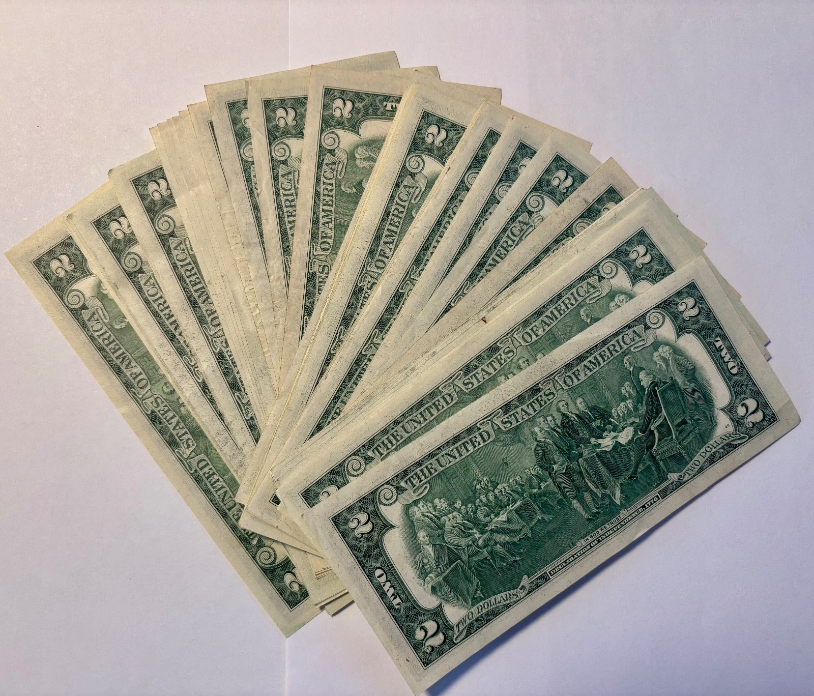 1976 $2 Two Dollar Bill 50th Anniversary Bicentennial Crisp Almost Uncirculated