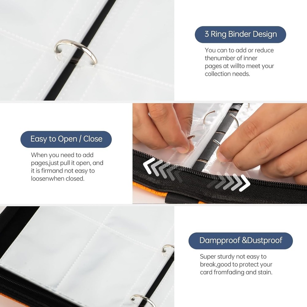 Top Loader Binder 4 Pocket for 144 Toploaders, Side Loading Toploader...