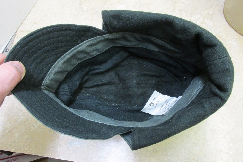WW2 CCC COLD WEATHER FIELD CAP HAT M1907 TYPE WOOL LINING GREEN DATED 1940 6 7/8