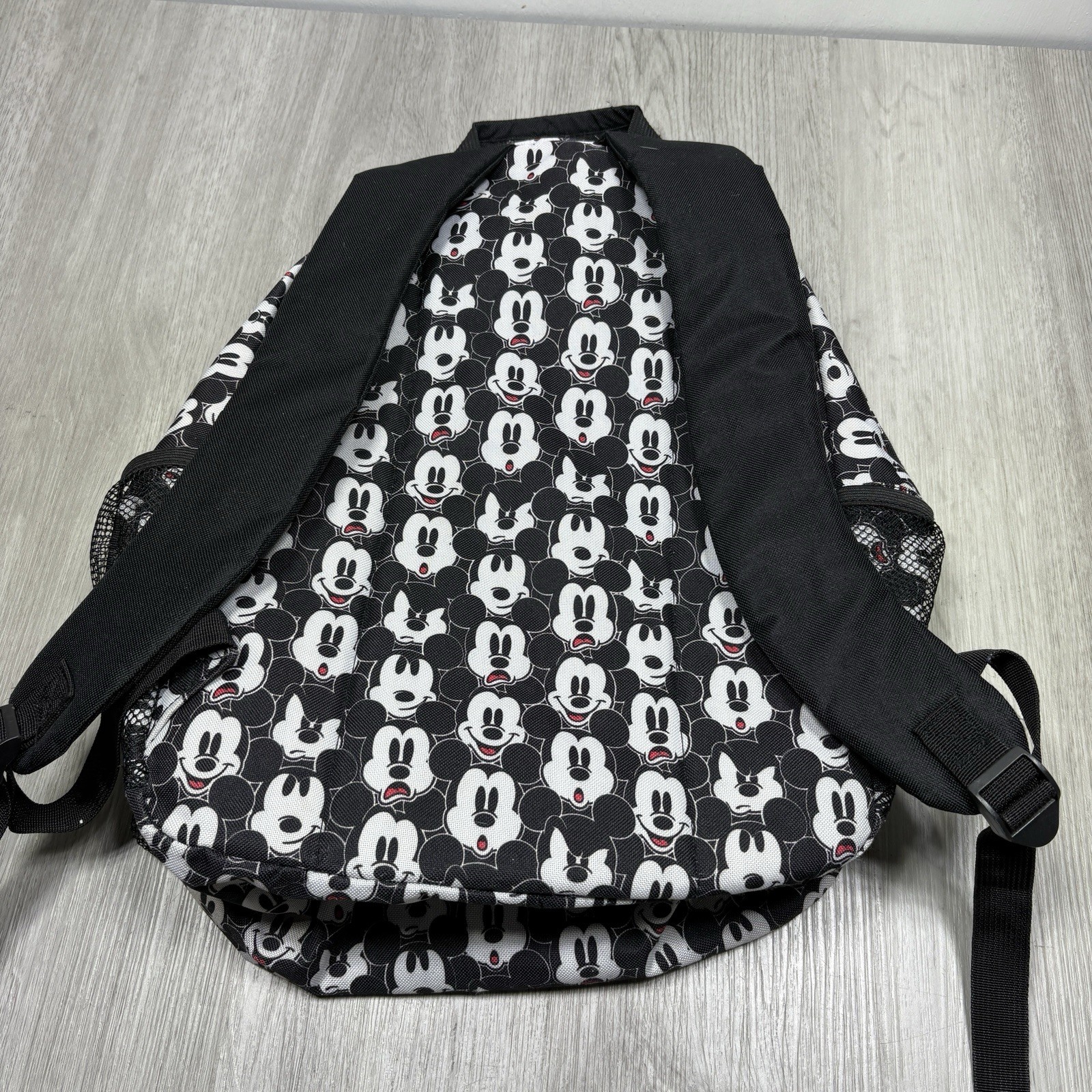Walt Disney World Backpack Mickey Mouse All Over Print Mickey Net Side Pouches