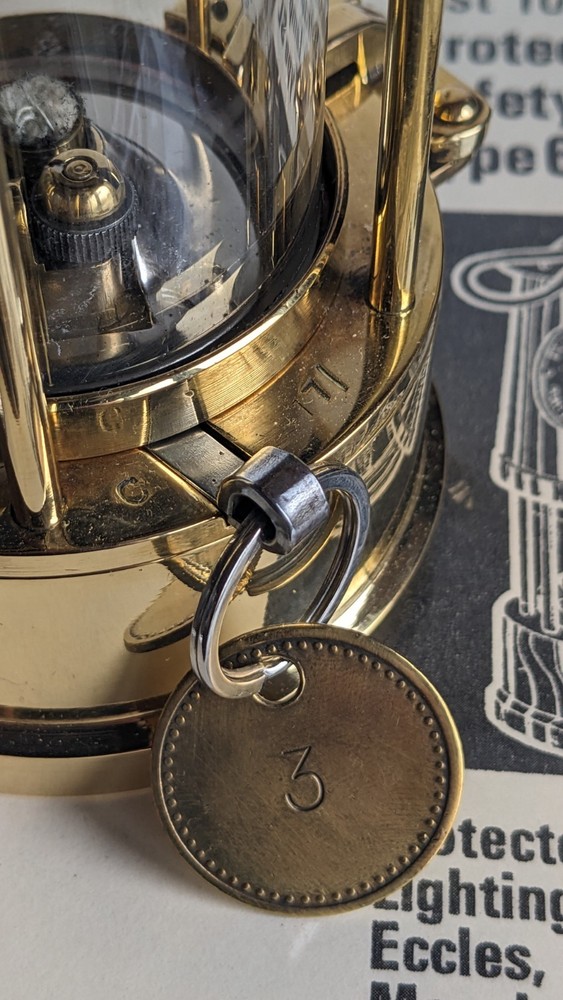 Protector Type 6 Miners Lamp with Working Relighter, Serviced + Spares #3 1977