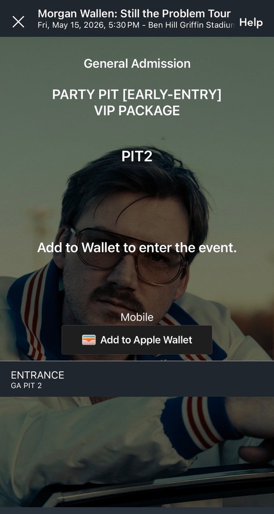 Two VIP PIT Morgan Wallen Tickets Gainesville, FL 5/15/25