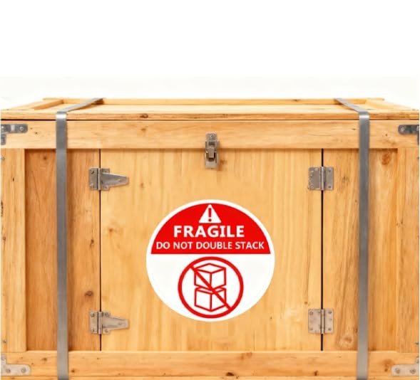 Do Not Stack Shipping Labels Warning Stickers for 3, Red,white