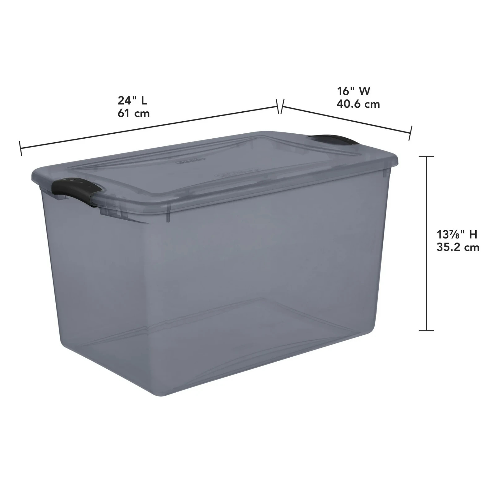 Sterilite Large Storage Bin, 66 Quart Clear Plastic Storage Container with Latch
