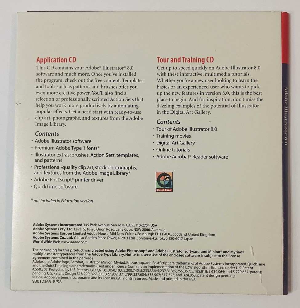Adobe Illustrator 8.0 Upgrade (Macintosh) 2-Disc Set | Application + Training CD