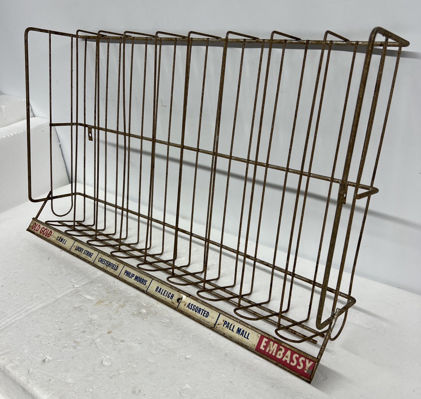 Metal Wire Rack Cigarette Advertising Display Vintage Country General Store 40s