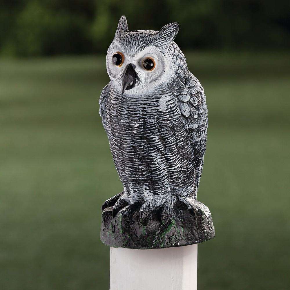 10.5" Sensor Owl Garden Statue, Weatherproof