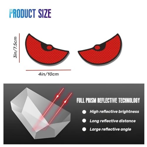Car Reflective Stickers Decals Suitable red Eye Pattern for car Trunk Rear