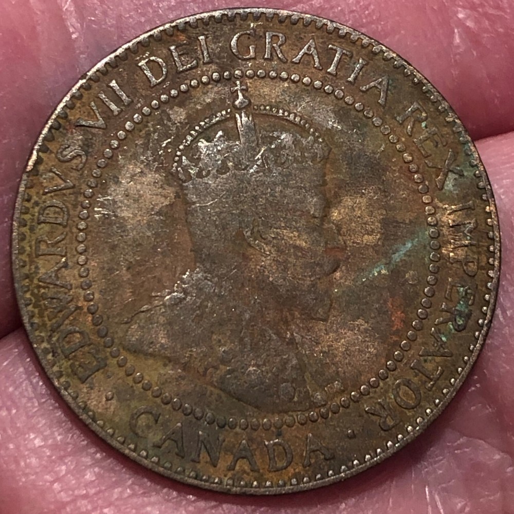 1909 Canada One Cent Bronze Coin - VG (Very Good) condition