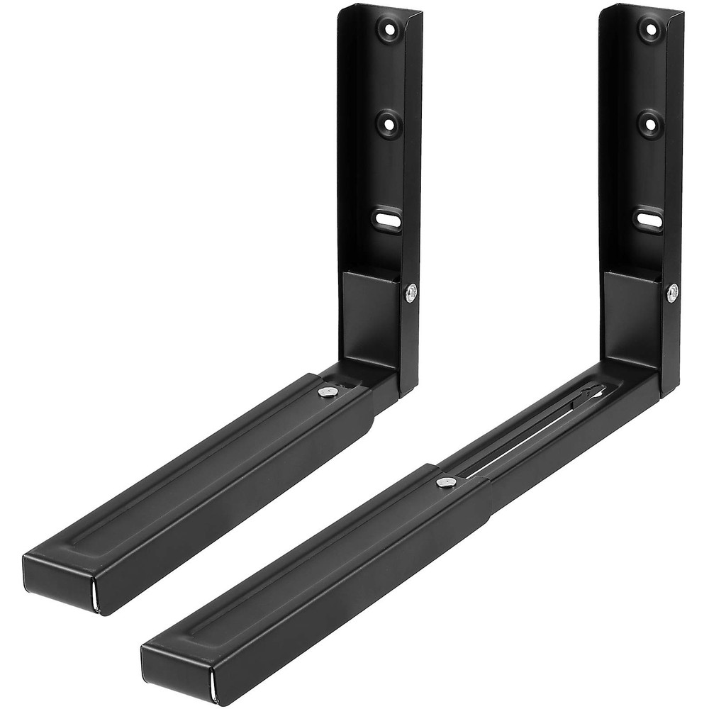 4 PCS Black Microwave Shelf Bracket, Wall Mount, Foldable, Adjustable Holder