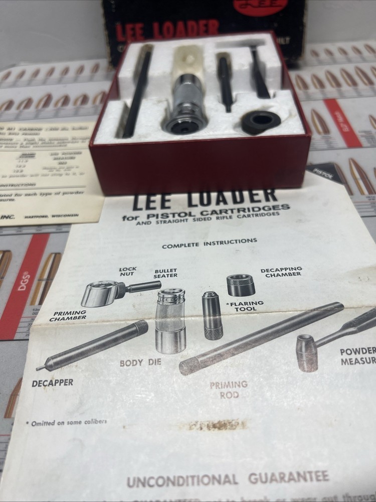 VTG LEE LOADER RELOADING KIT 30 M1 CARBINE COMPLETE & GUIDES 1963