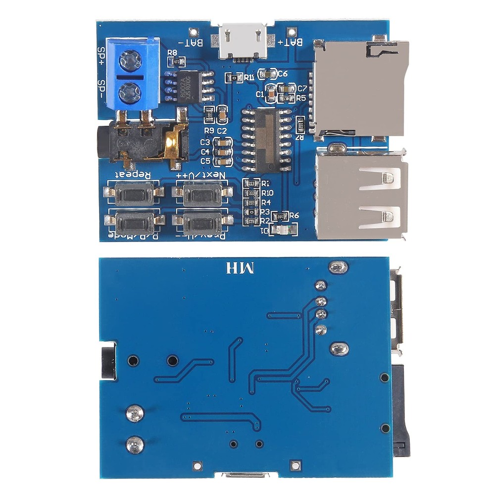 5PCS TF Card U Disk Play MP3 Decoder Player Module with Audio Amplifier Audio...