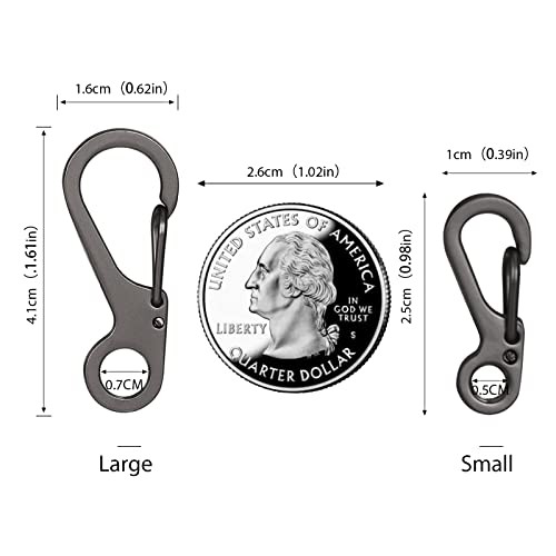 20Pcs Spring Snap Hook Carabiners Clip Spring Hanging Mini Version-Gun Grey