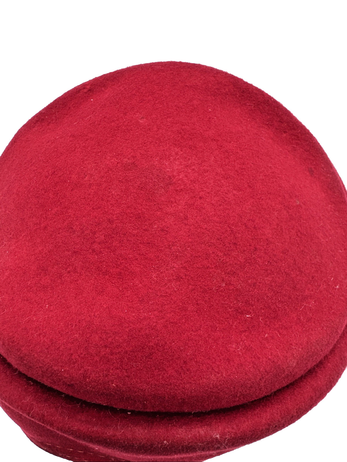 Vintage Merrimac Red Wool Pillbox Hat Made USA Womens Classic Retro