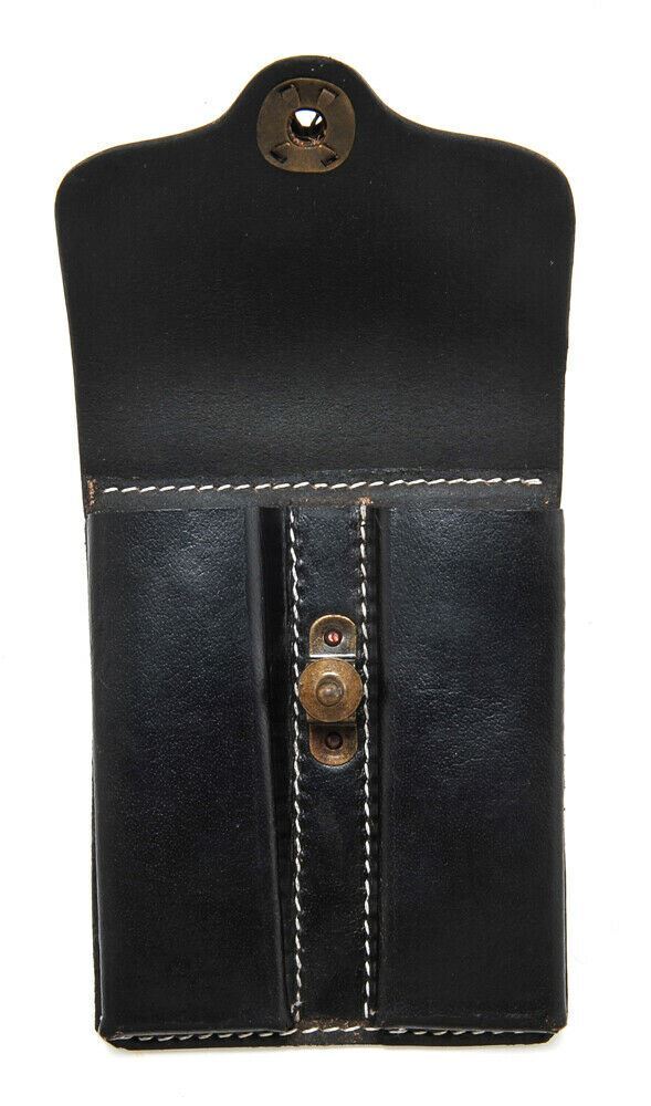 Black Leather .45 Double Magazine Pouch