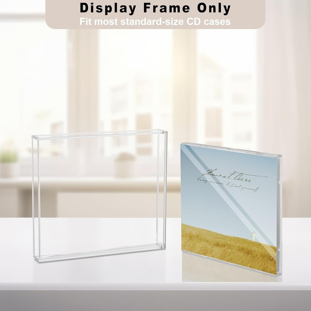 CD Frame Display Case, Acrylic CD Display Box Clear Wall Mount Display Shelf ...