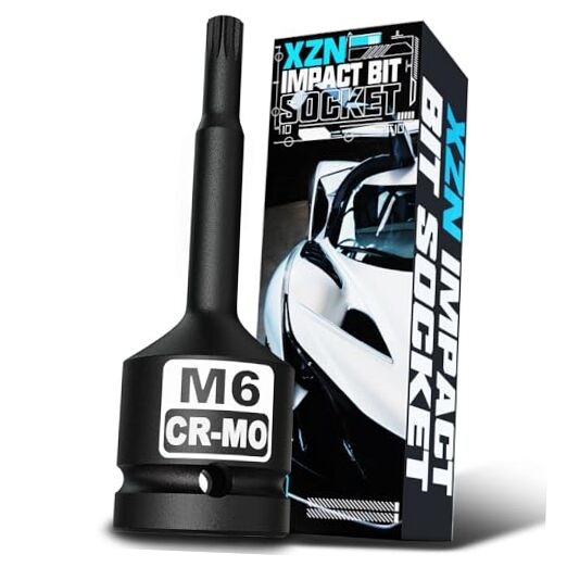 1/2" Drive M6 XZN Bit Socket, Triple Square Spline Bit Socket, CR 1/2" M6 Deep