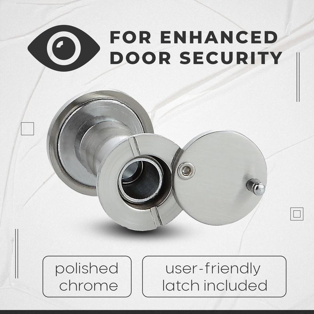 2 Pack Peephole for Front Door 200 Degree Wide Angle Viewer Security Drill Bit