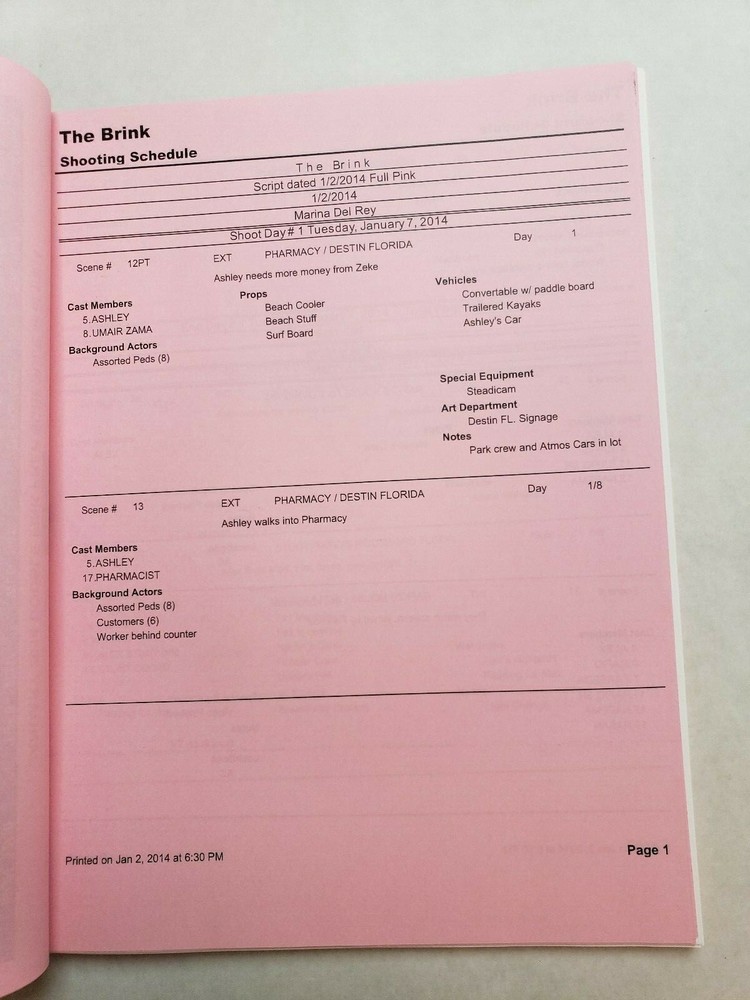 THE BRINK / Roberto Benabib 2014 Pilot Epsiode Script, JACK BLACK & TIM ROBBINS