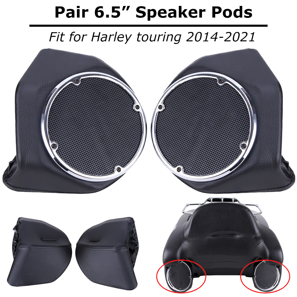 King Rear Trunk 6.5" Speaker Pods For Harley Tour Pak Road Street Electra Glide