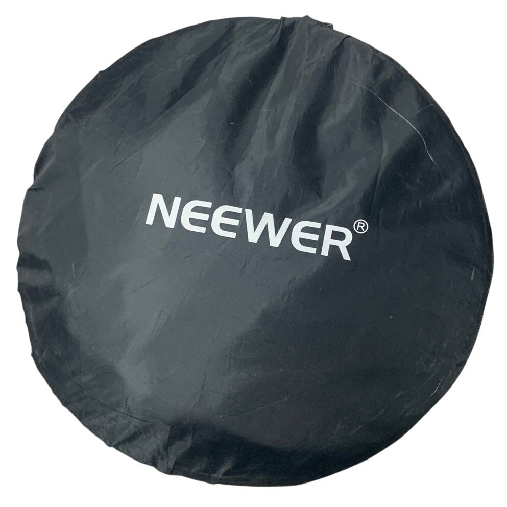 2 Neewer Pop Out Silver Black Fabric 60" by 40" Light Diffusers in Carrying Bag