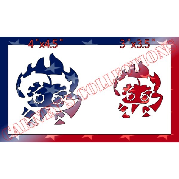 5.5"x10" Clear Plastic Stencil - Devil Betty (SX65)