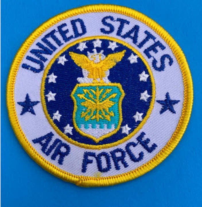 US AIR FORCE USAF EMBROIDERED PATCH IRON-ON SEW-ON 3" ROUND - HIGH QUALITY PATCH