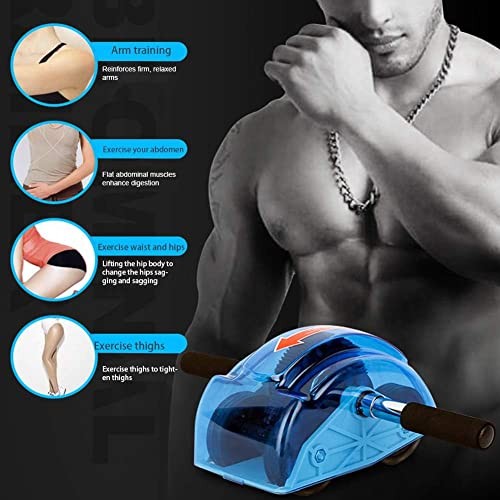 Ab Roller for Abs Workout - Abdominal Exercise Rollers with 4 Wheels, blue