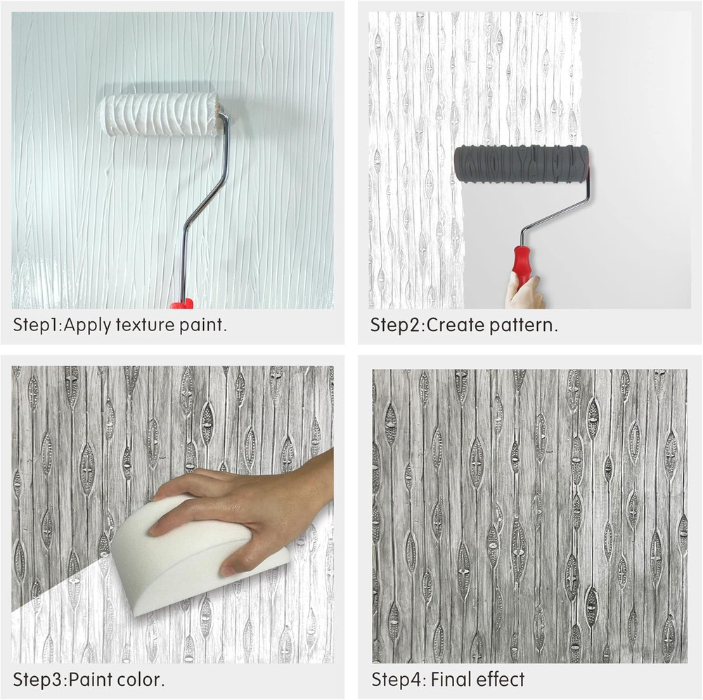 Hanroy 10'' Patterned Paint Roller for Wall Decoration Classic Brick Embossing T