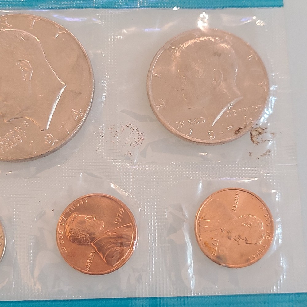 1974 U.S. Mint Uncirculated Coin Set, often called a "mint set."