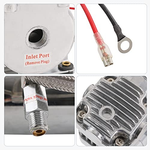 12V 444C 200 PSI Chrome Air Compressor for Auto/Motorcycle 1Pc