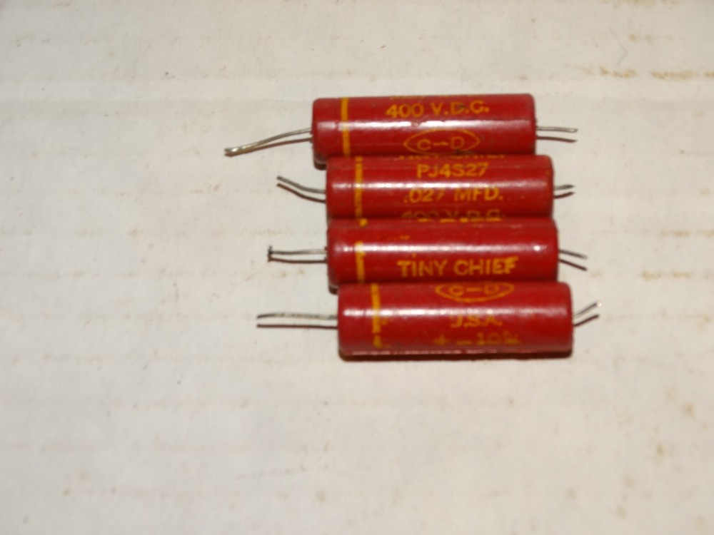 4 - Vintage Tiny Chief Capacitor Pulls .027 400vdc