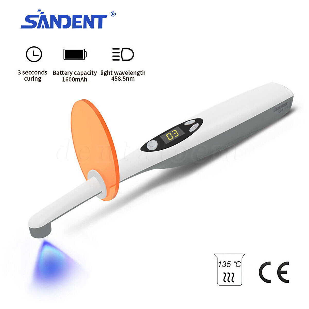 Dental Alto Voltaje LED Luz Curado Lampara 3S Curing Light Lamp Fit WOODPECKER