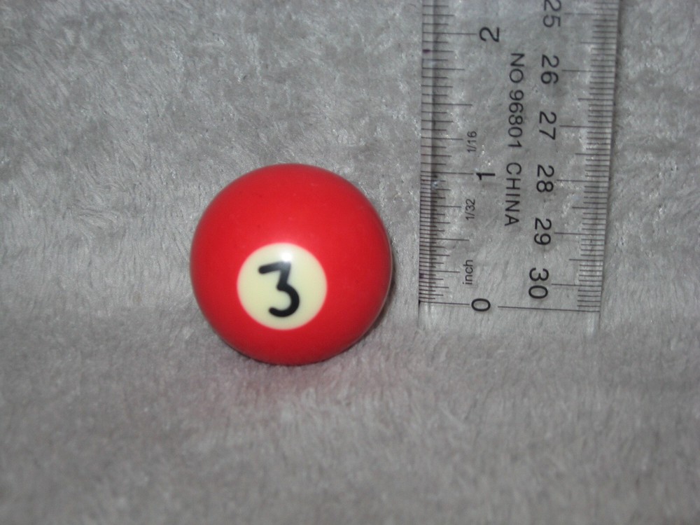 Mini Pool Ball #3 Red Solid 1.5" Diameter Miniature Billiard Replacement