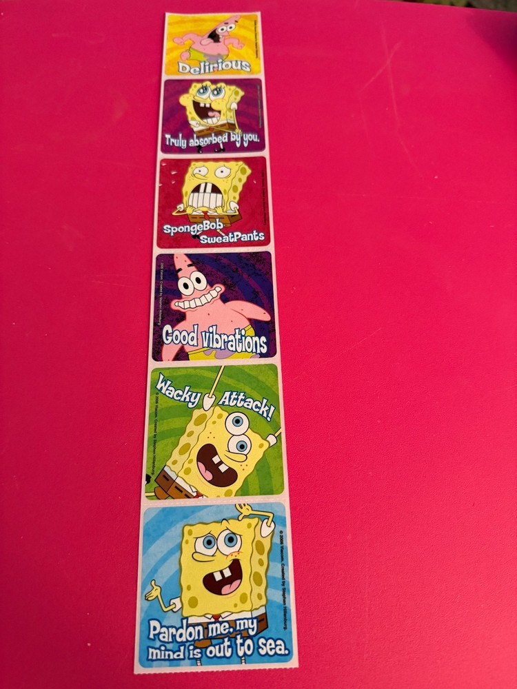 STICKER SHEET: Spongebob Squarepants Squidward Patrick Star