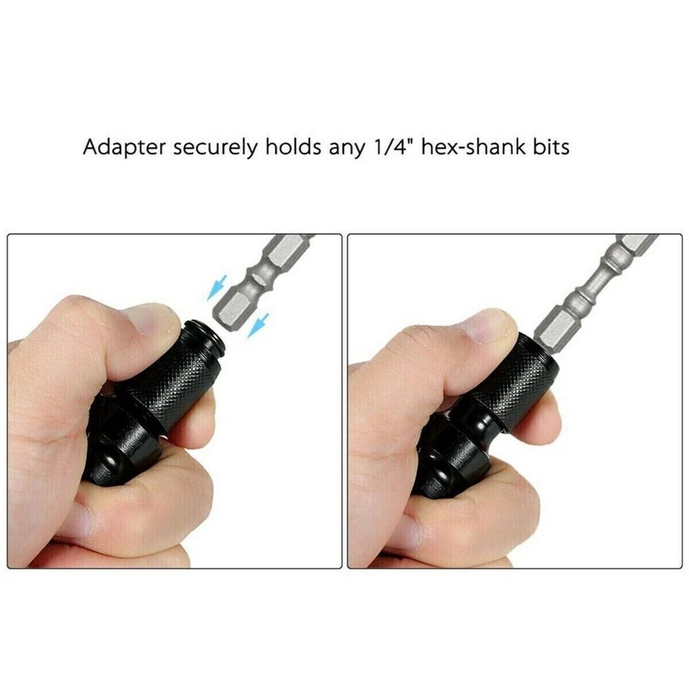 2Pcs Quick Release 1/2" Square To 1/4" Hex Ratchet Socket Impact Wrench Socket