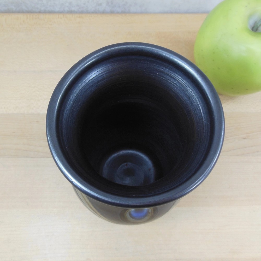 Walsh Signed Studio Pottery Vase Peacock Feather Eye