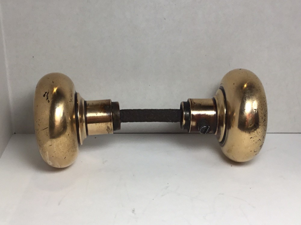 Vintage Solid Brass Door Handle Set … 2.25” Salvaged Hardware