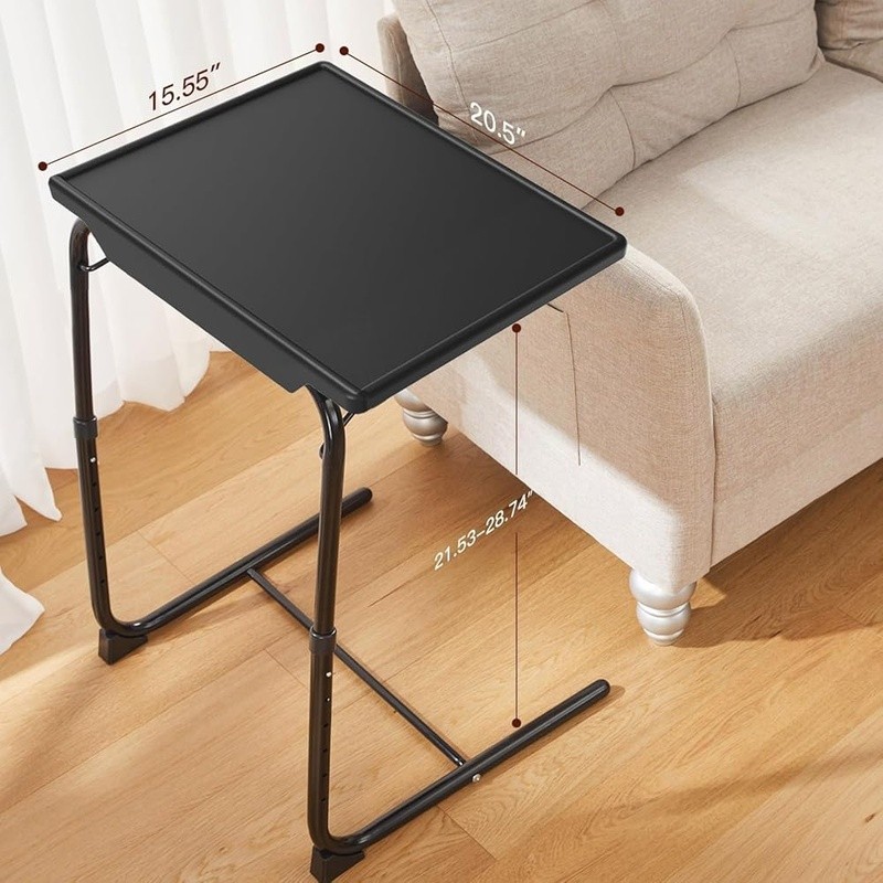 Multifunctional Adjustable TV Tray Table Snacks Workstation Bedside Use