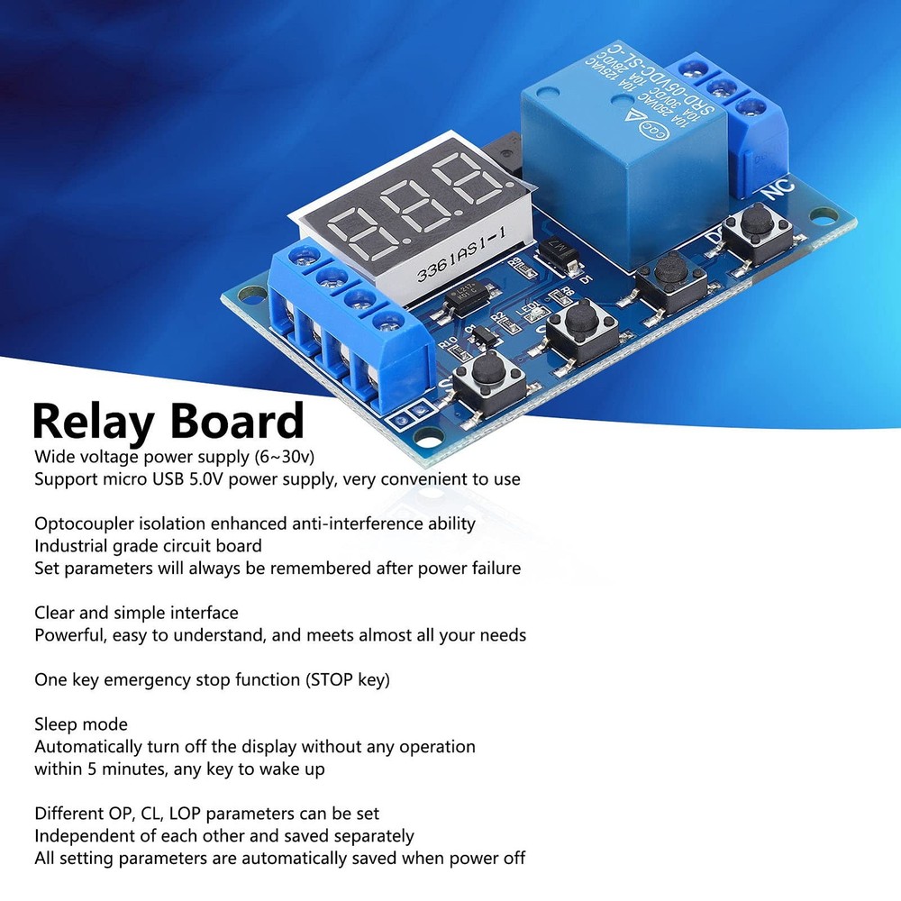 Relay Module Delay Power Off Disconnect Cycle Timing Circuit Switch...