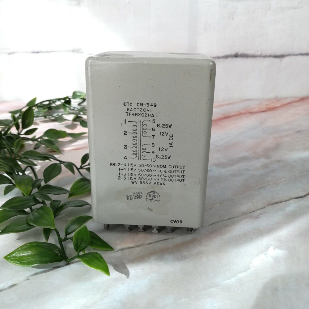 Vintage UTC CN-349 BACT20VI AMPT Electrical Transformer 4.50" (GOOD)