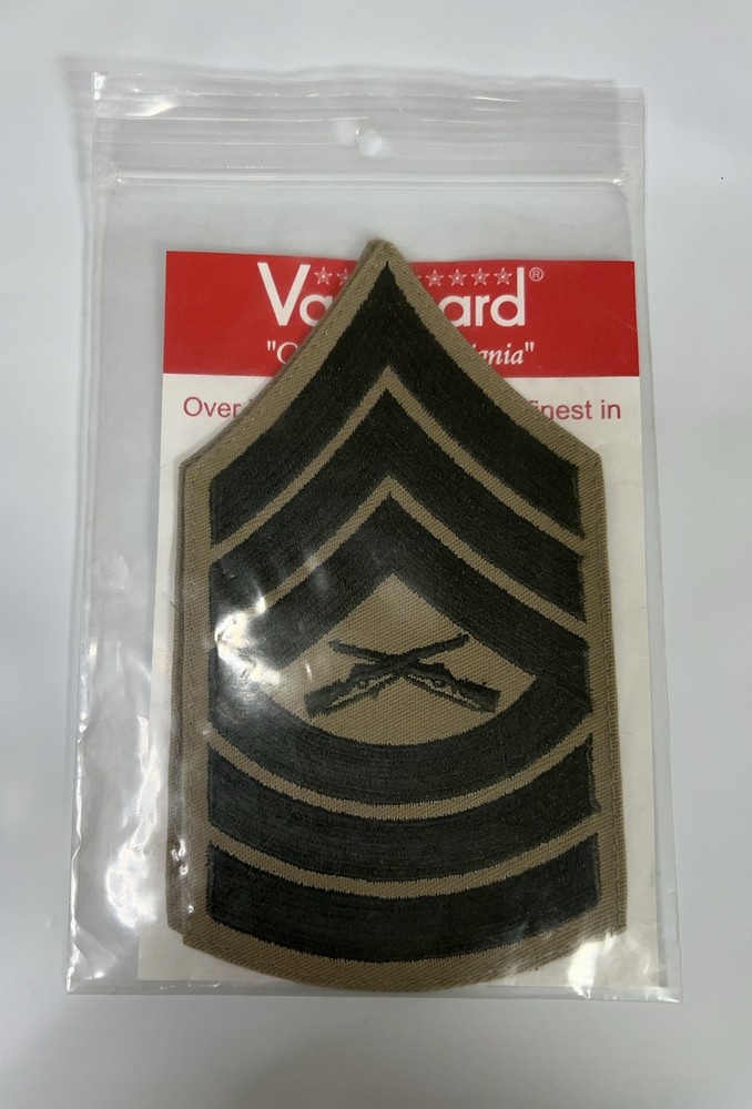 USMC Marines Chevron Master Sergeant USMC Patch Green Khaki Military E-8 MSGT