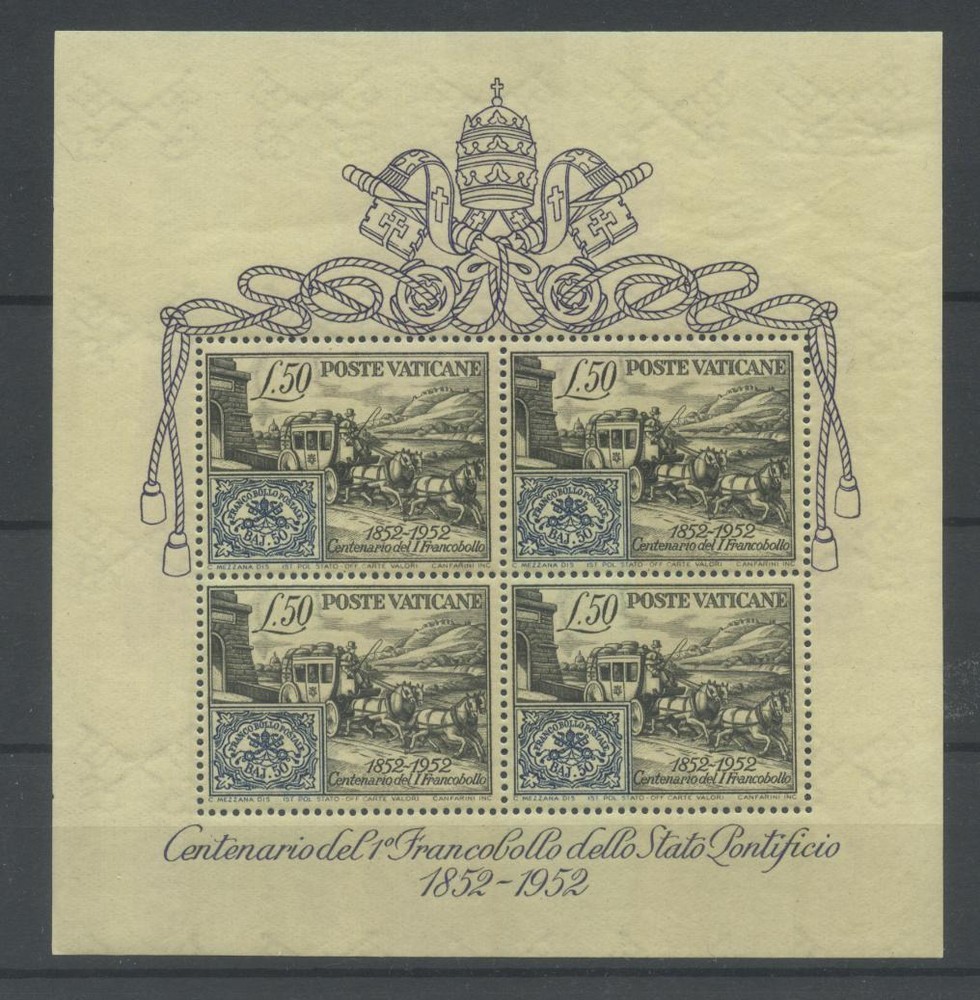 VATICAN 1952 B.F. CENTENARY 2 **