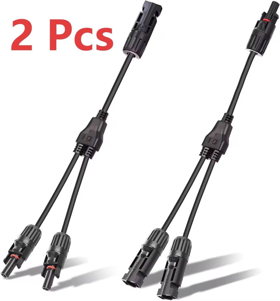 2-in-1 Solar Panel Y Branch Parallel Connector Cable for Array Wiring