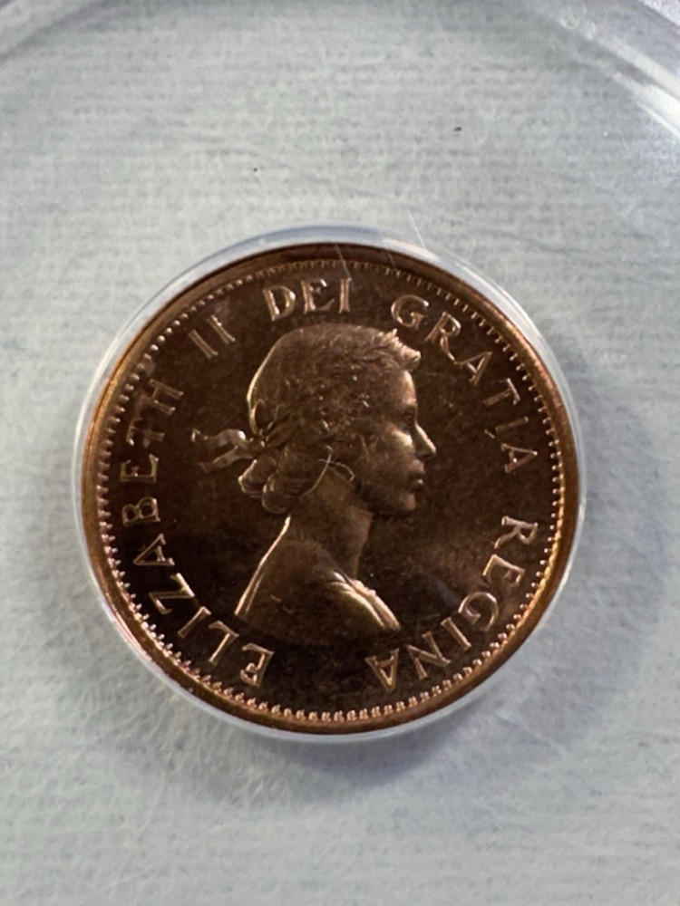 1963 Canada 1 Cent Proof Like Graded MS 68 RD by ANACS