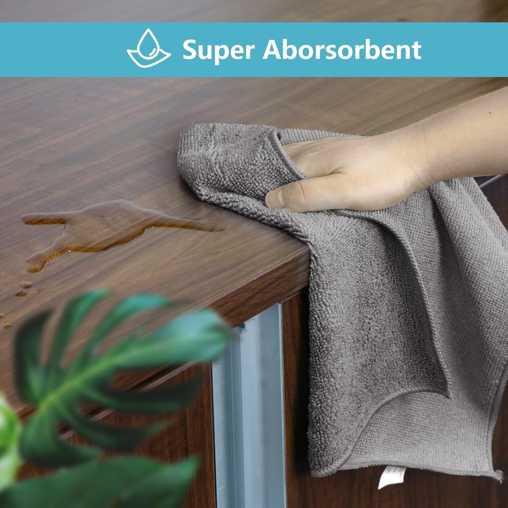 Versatile Microfiber Cleaning Cloths 8 Pack - Lint-Free & Eco-Friendly Solution